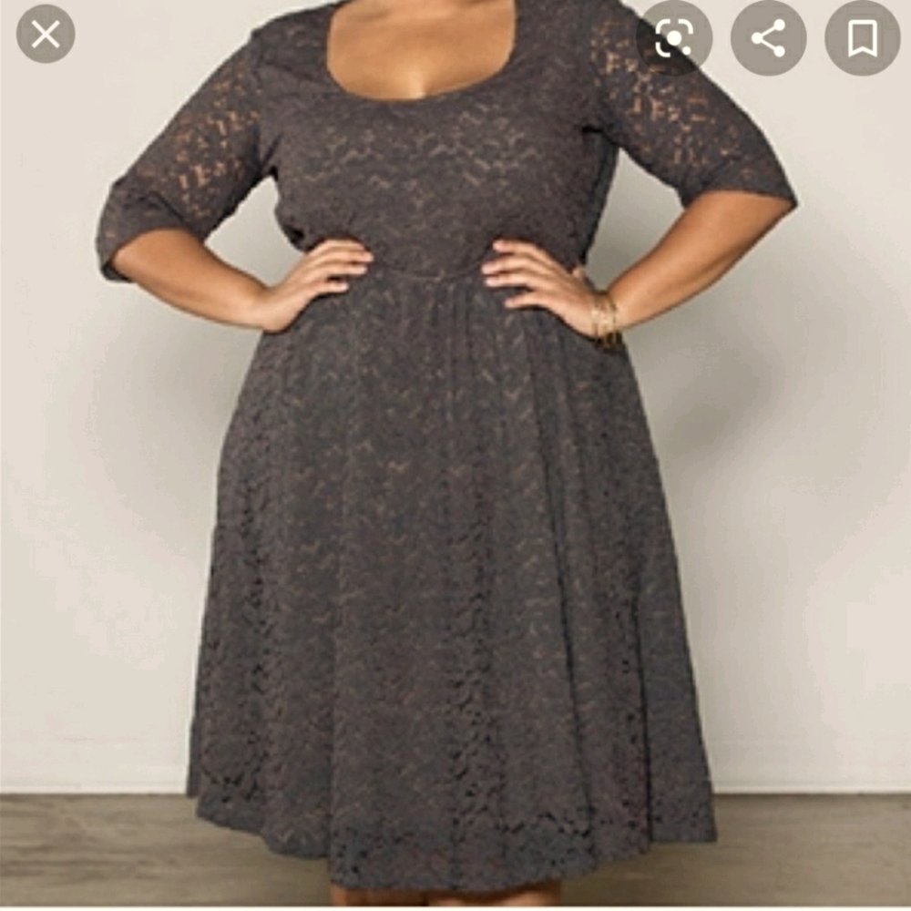 SWAK Grey Harlow Lace Dress 5X